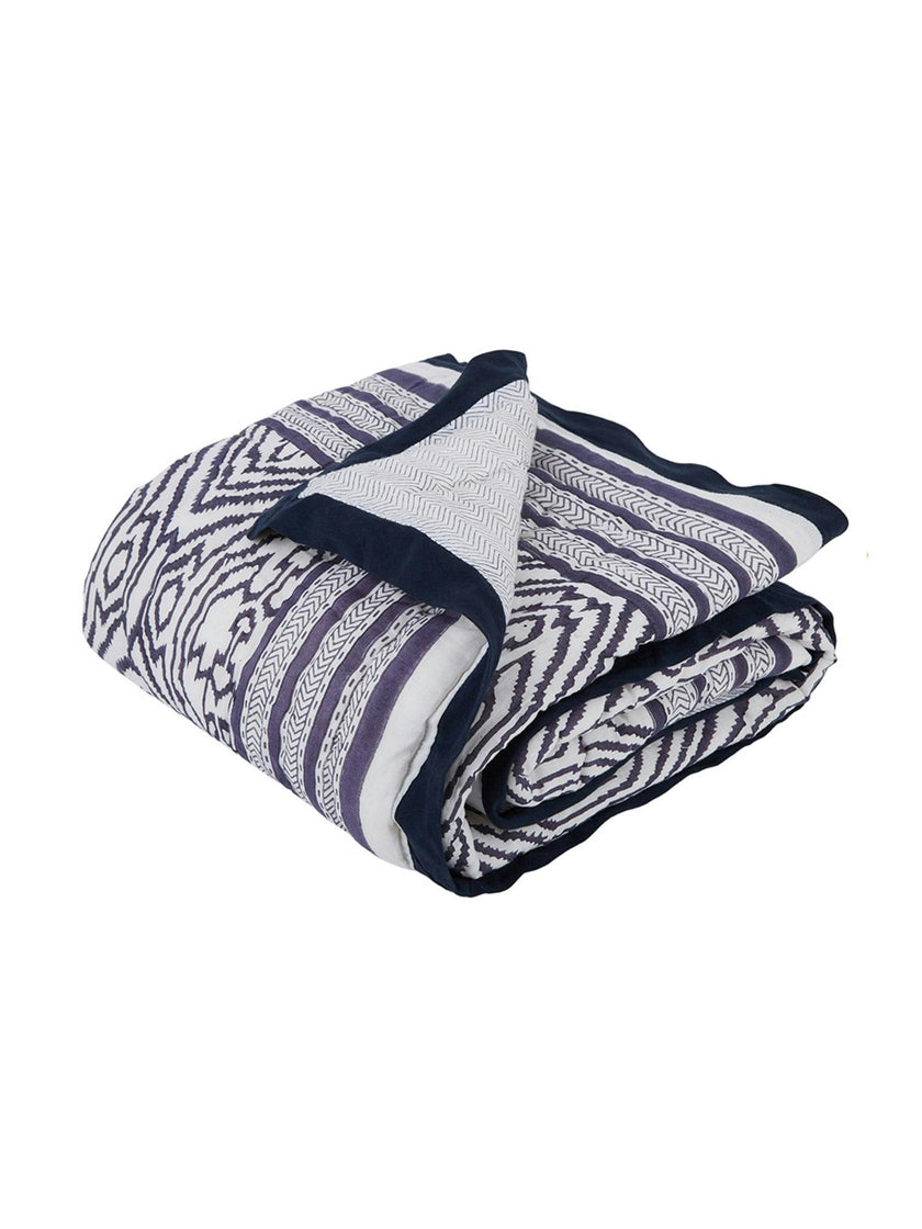 Block-Printed Cotton Crib Quilt