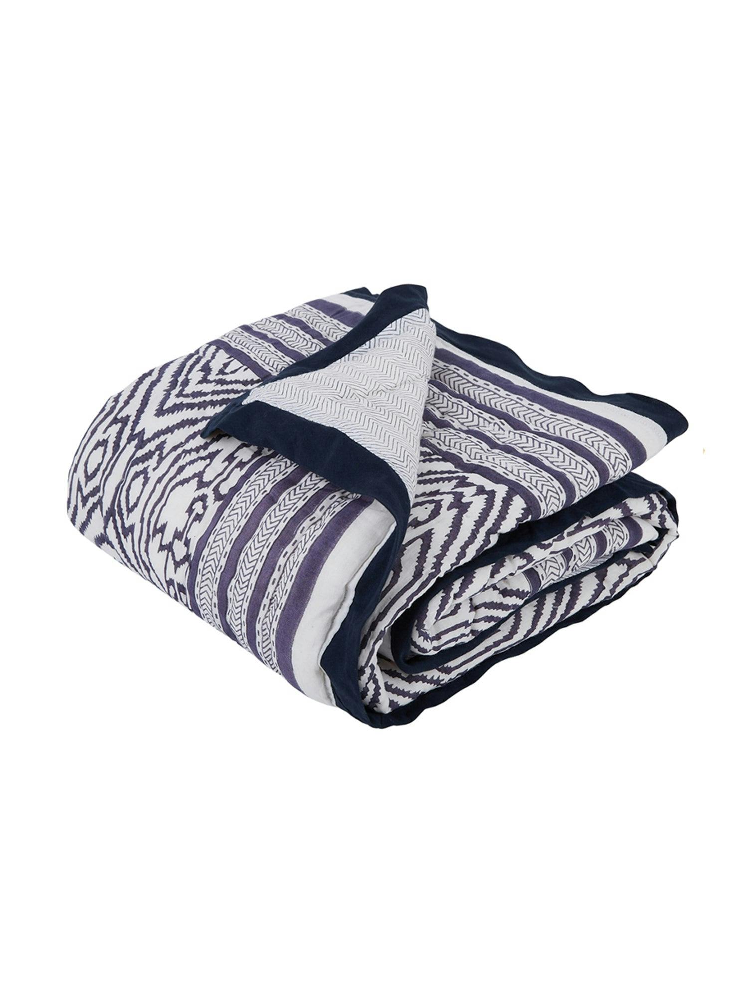 Block-Printed Cotton Crib Quilt