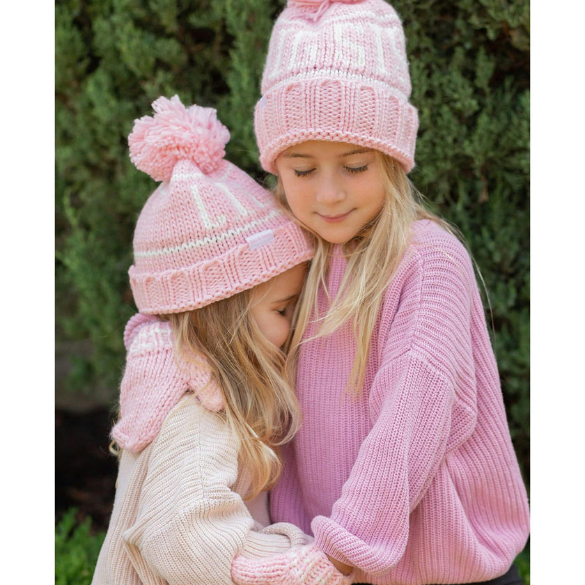 Knit Mittens - Pink