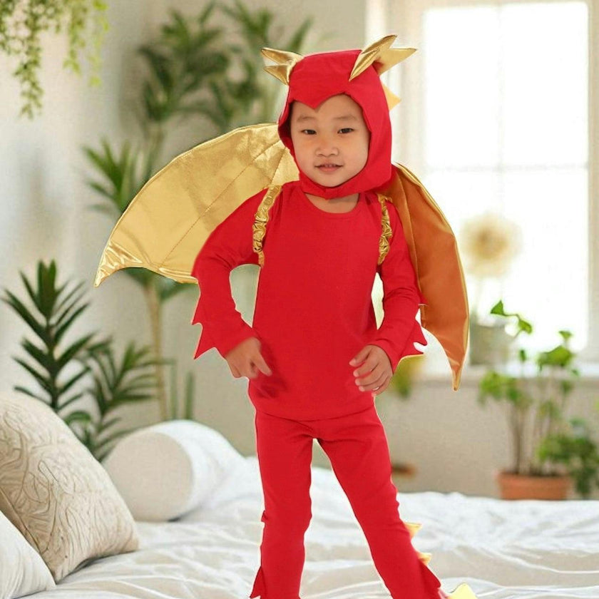 Sunfire Red Dragon with Gold Wings