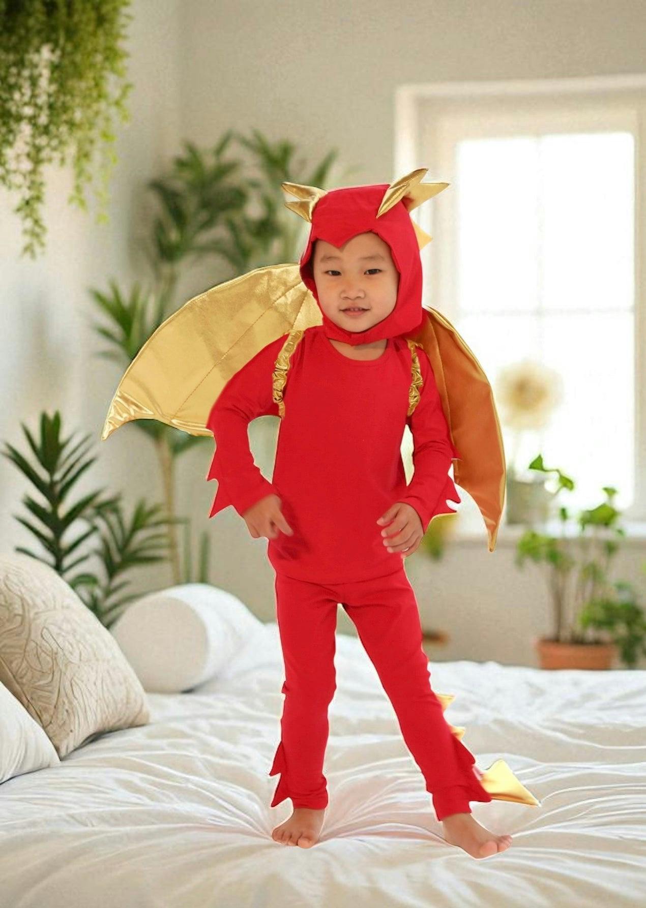 Sunfire Red Dragon with Gold Wings