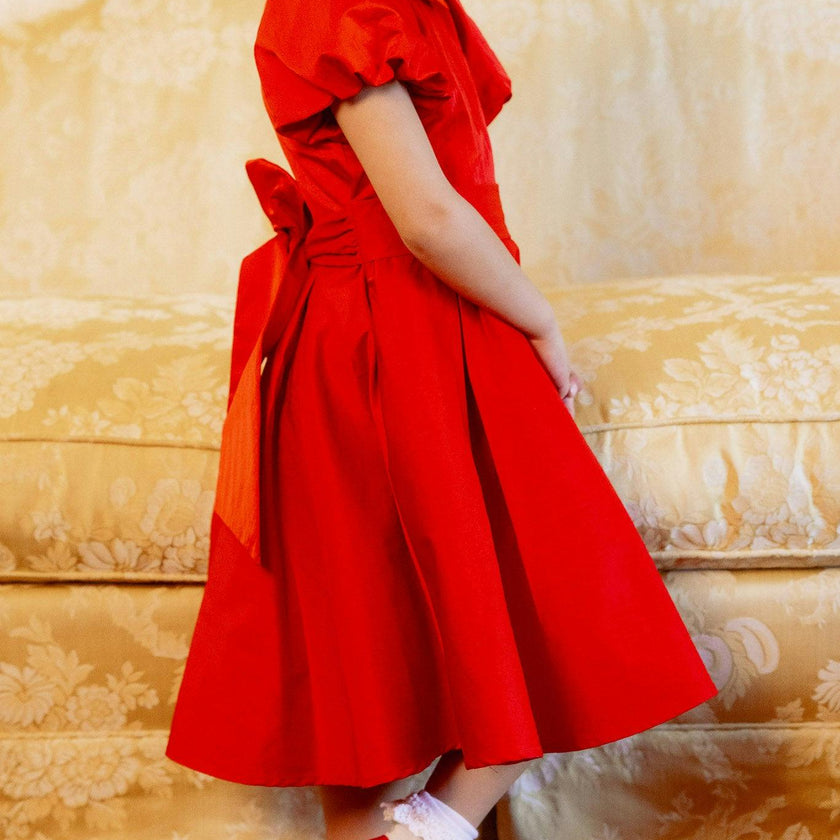 Mini Wrenley Dress in Red Taffeta