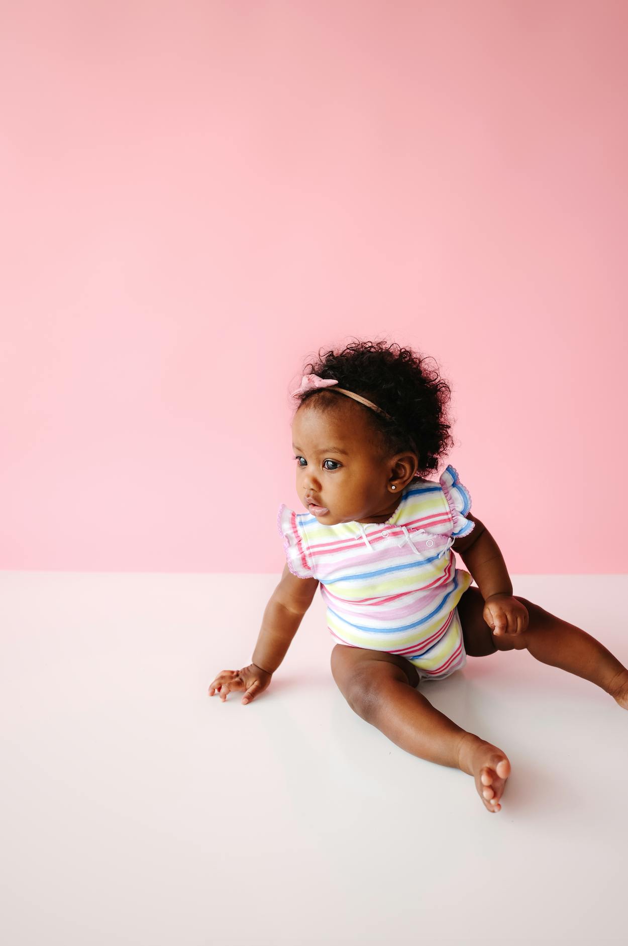 Rainbow Stripe Onesie with Bows