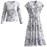 Printed Midi Dress Set