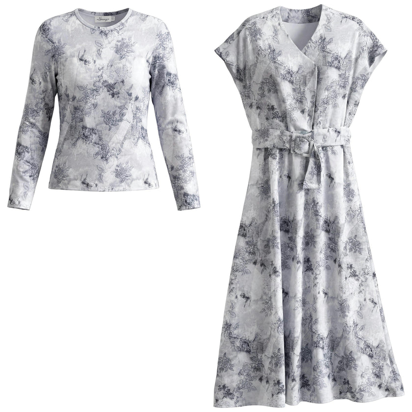 Printed Midi Dress Set