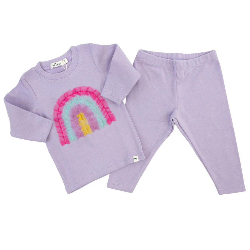 Bright Tulle Rainbow Applique Two Piece Set