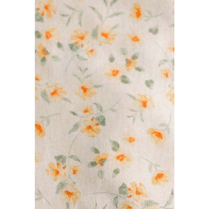 Timeless Floral Ruffle Zipper Pouch | Lemon Blossoms