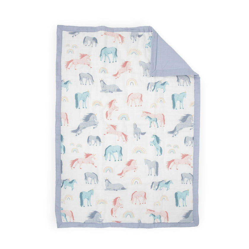 Cotton Muslin Toddler Bedding 3 Piece Set - Unicorns