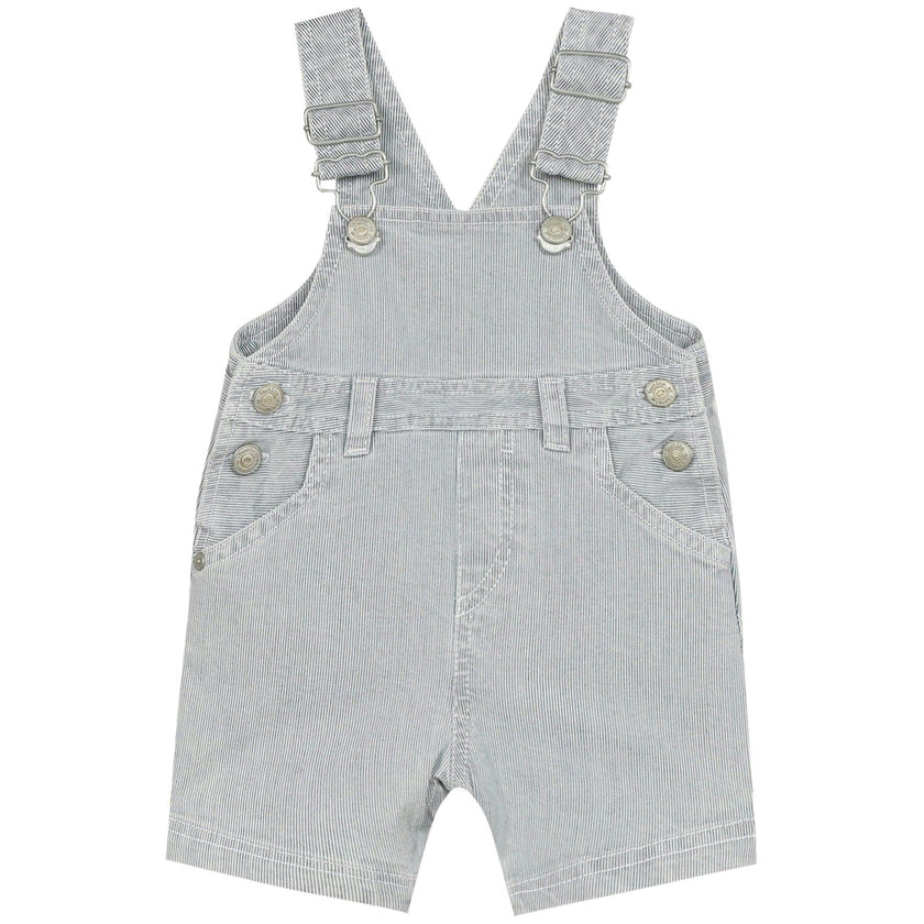 Light Blue Striped Baby Overalls