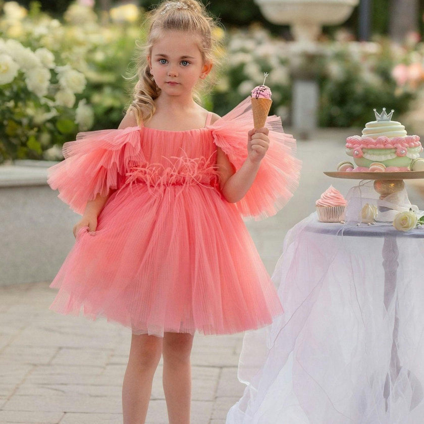 Blush Feather Fairy Tulle Dress