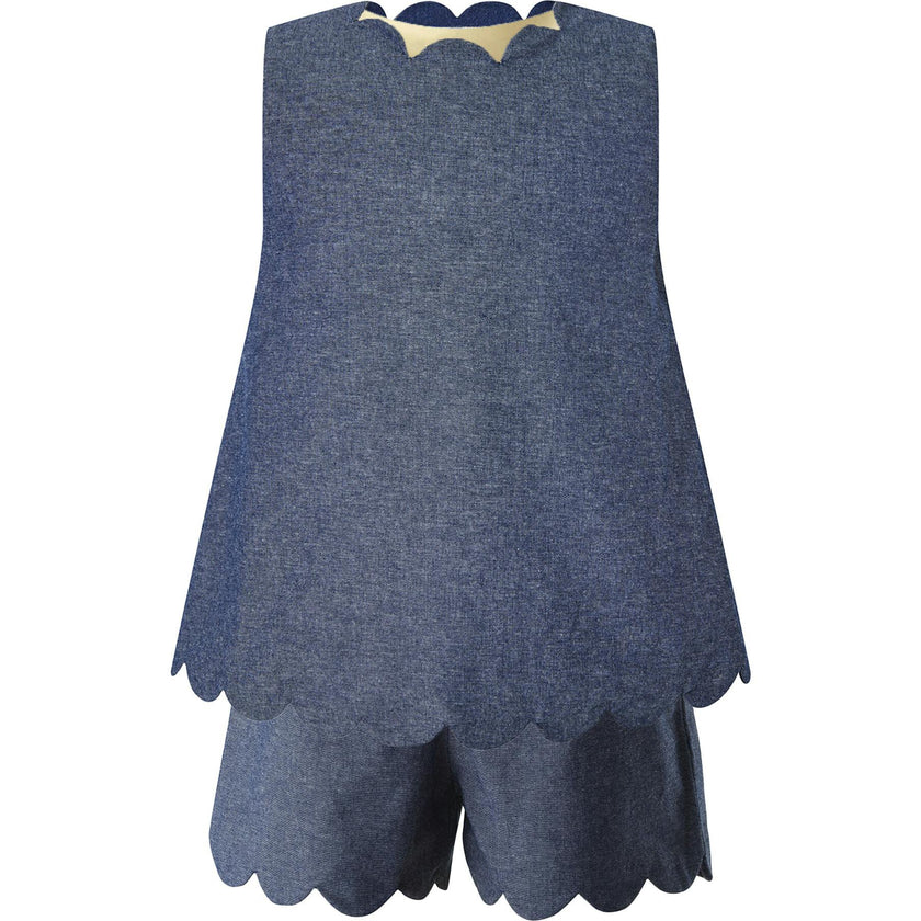 Chambray Scalloped Set