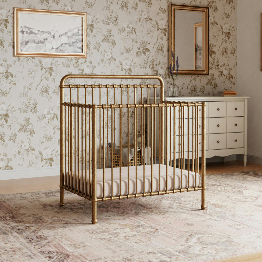 Winston 4-In-1 Convertible Mini Crib in Vintage Gold