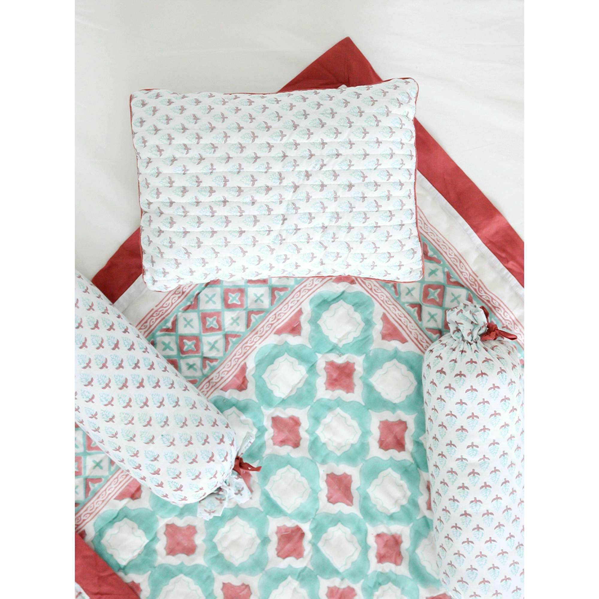 Block-Printed Cotton Crib Quilt