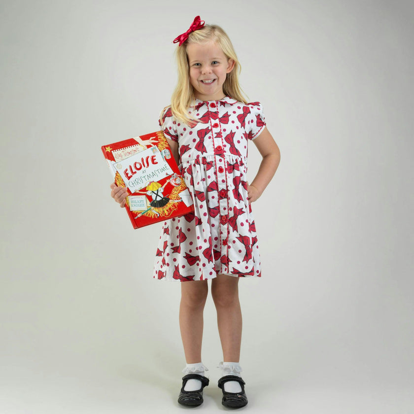 Eloise Red Bow Button-Front Dress