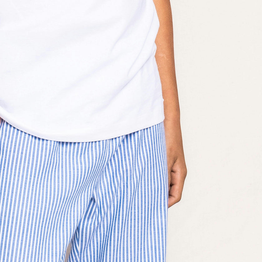Kid's Twill Pajama Pants in French Blue Stripes