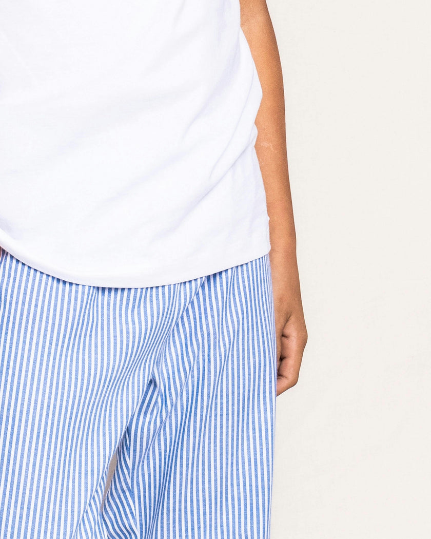 Kid's Twill Pajama Pants in French Blue Stripes