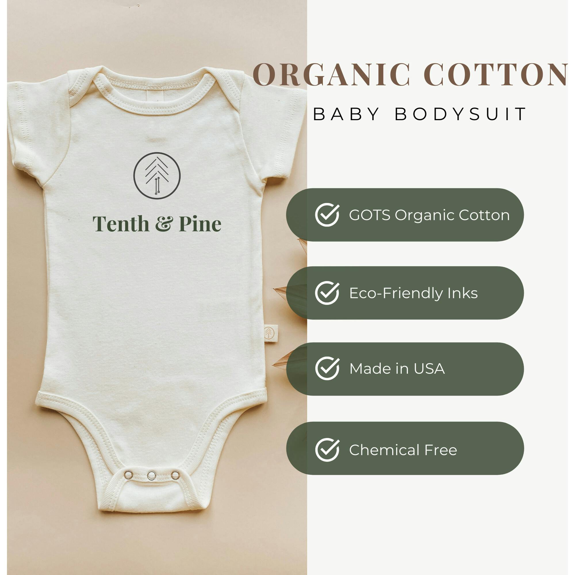 Loved. Clay Organic Cotton Baby Bodysuit Short Sleeve