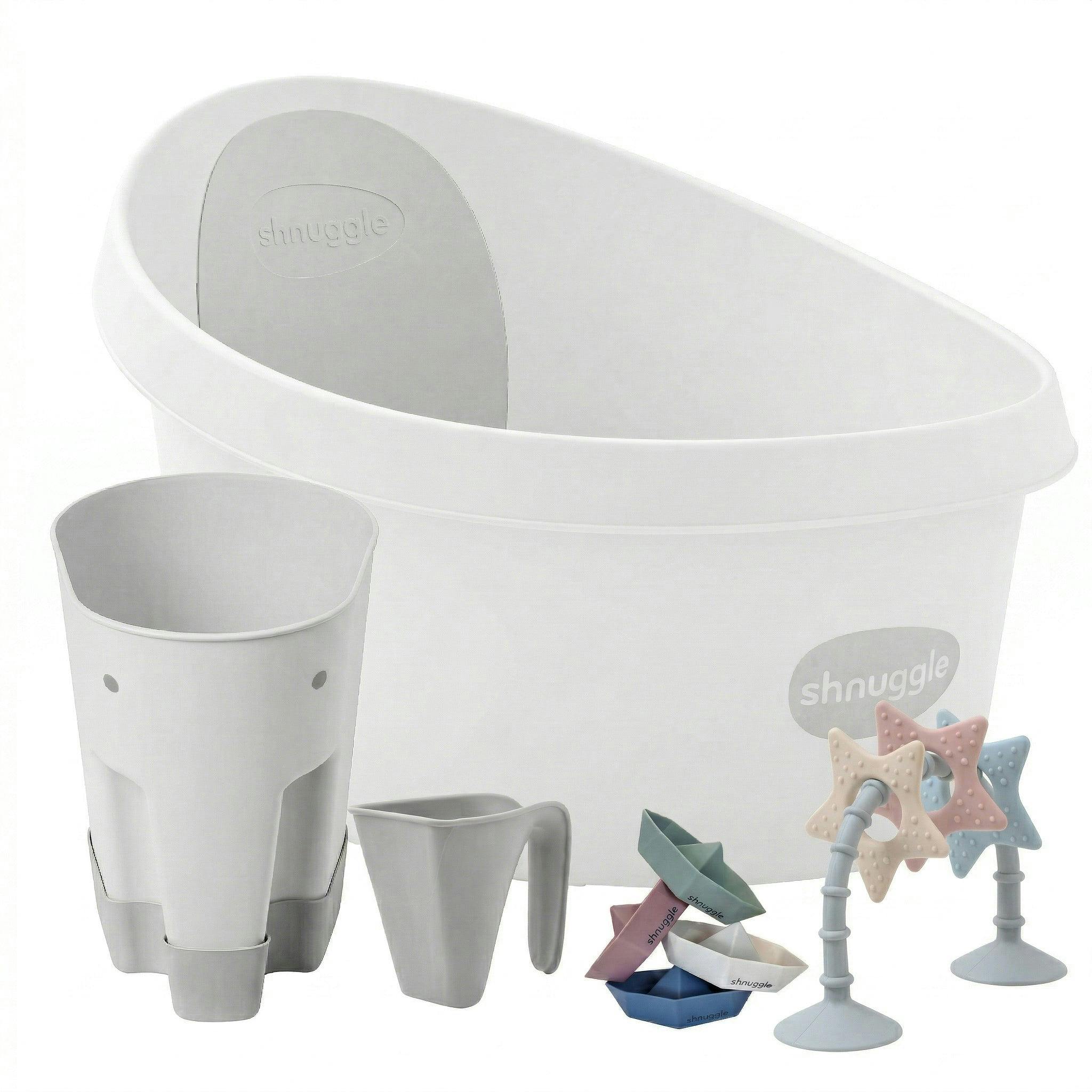 Shnuggle Splash & Play Bundle: Toddler Bath & Accessories Bundle - 5-Piece Set for Fun & Safe Bath Times