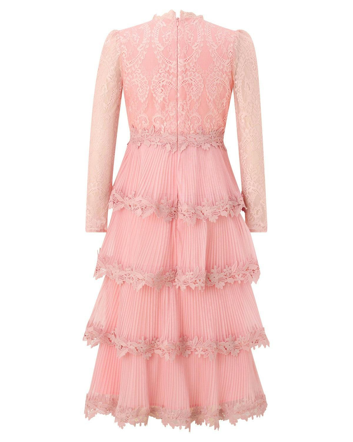 Peggy Lace Midi Dress, Pink