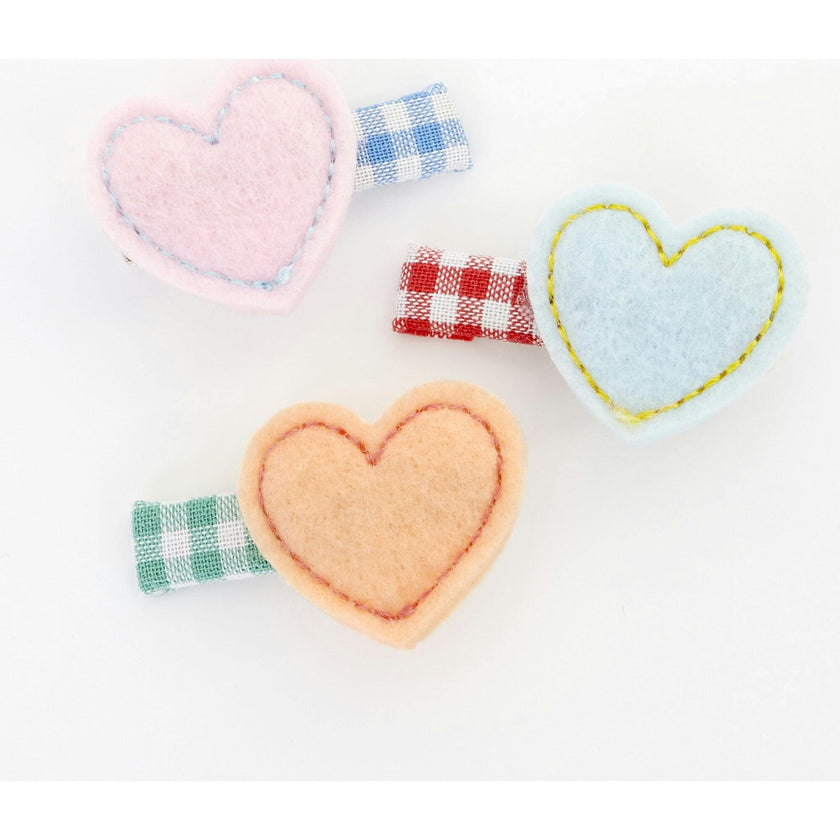 Felt Heart Hair Clips