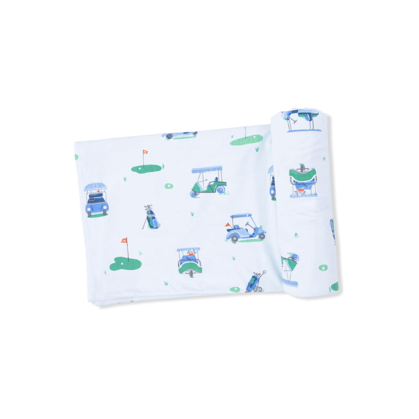 Vintage Golf Carts Blue - Swaddle Blanket