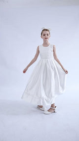 White Sylvarra Sleeveless Formal Dress with Headband