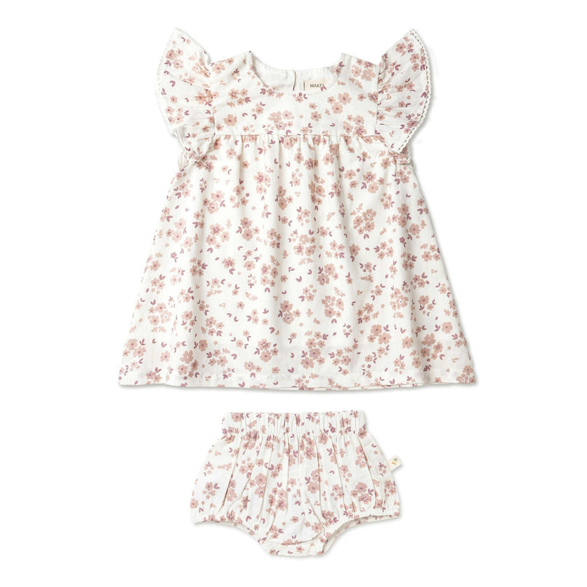 Organic Short Sleeve Flutter Dress