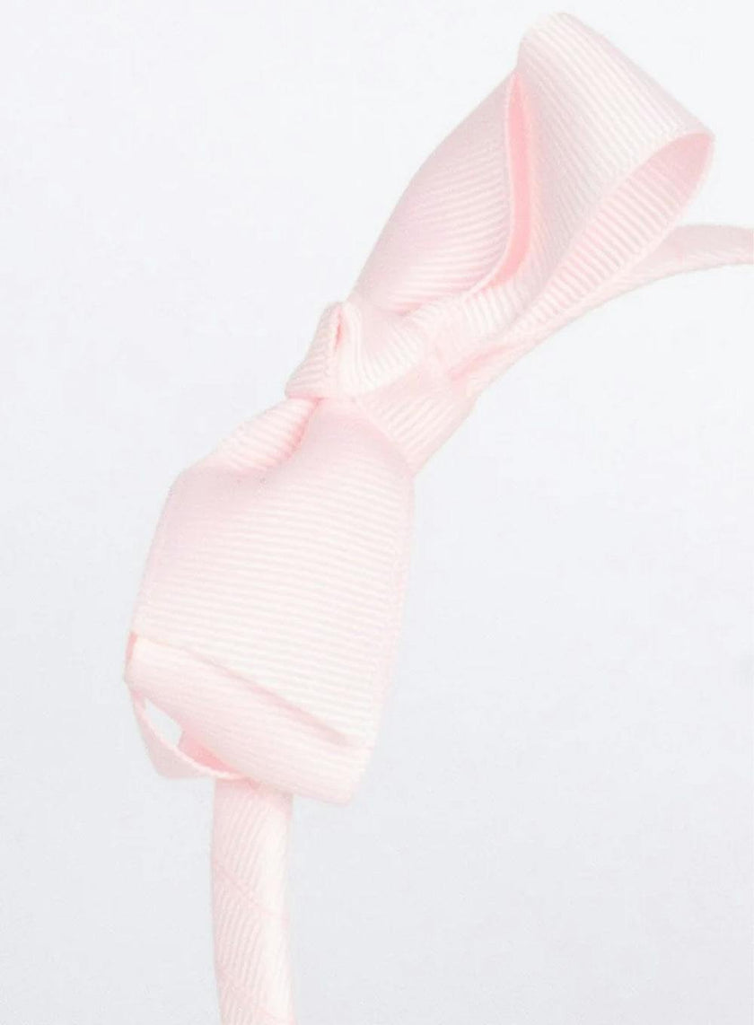 Pretty Bow Alice Band in Powder Pink