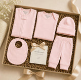Pima Cotton 5-Piece Newborn Layette Set | Hypoallergenic Baby Gift Set