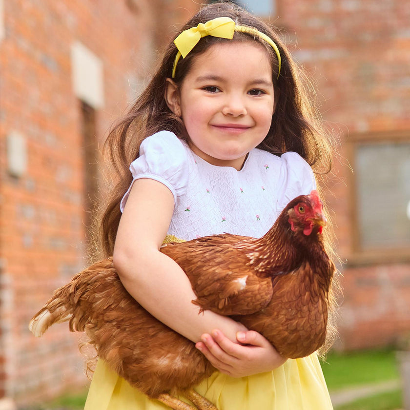 Rose Hand Smocked Dress in Lemon