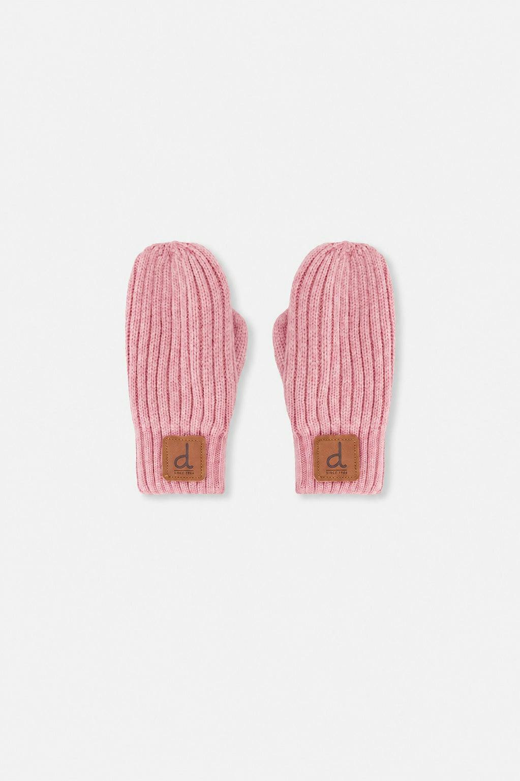 Knit Mittens Pale Dusty Pink