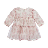 Pink Floral Tulle Smocked Dress