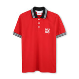 Red Contrast Collar Polo
