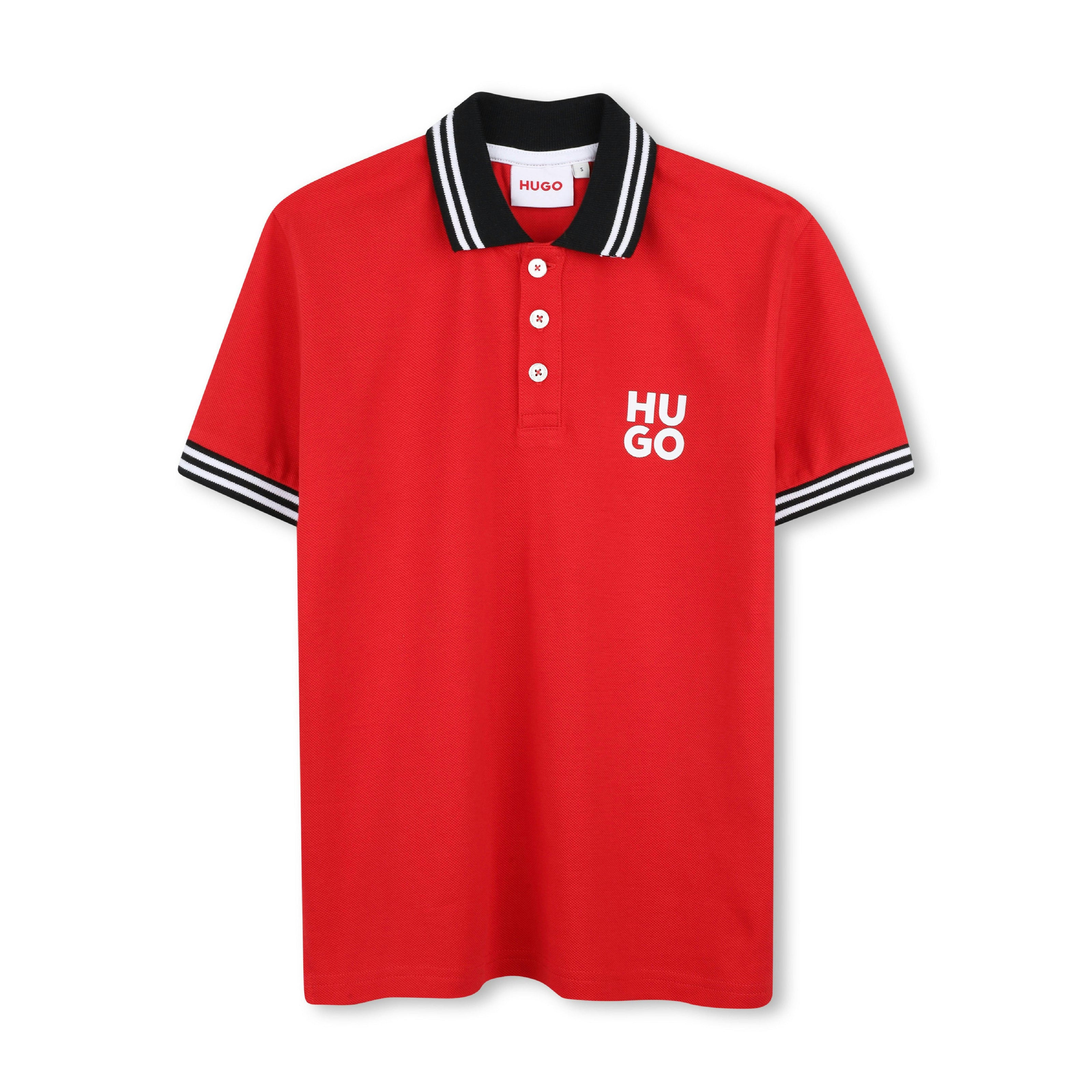 Red Contrast Collar Polo