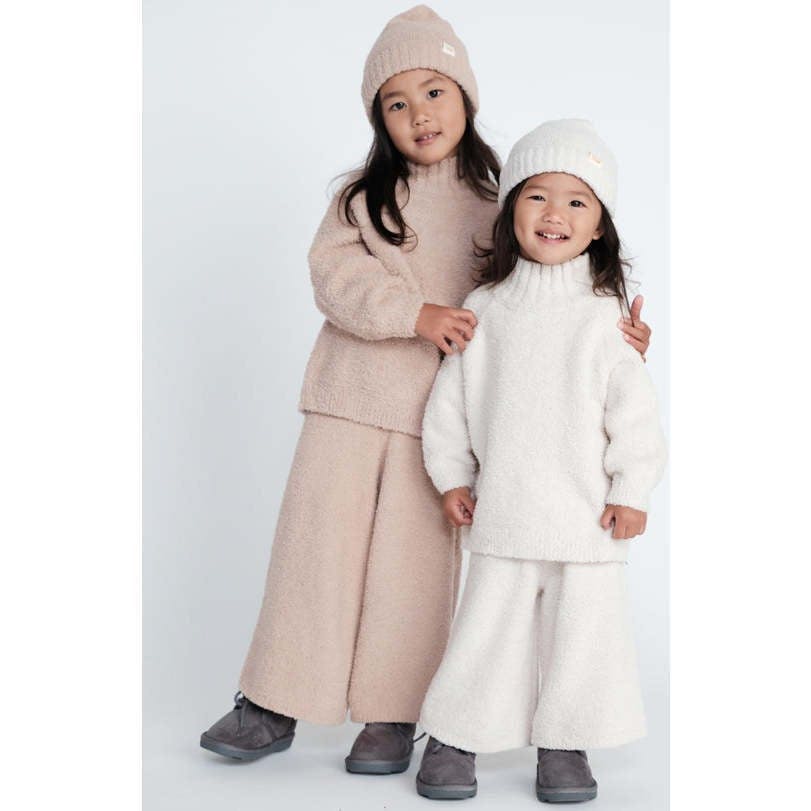 Baby Girls Fuzzy Wide Leg Relaxed Fit Pants