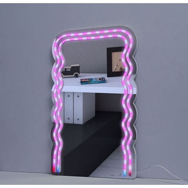 Neon LED Wave Mirror With Remote