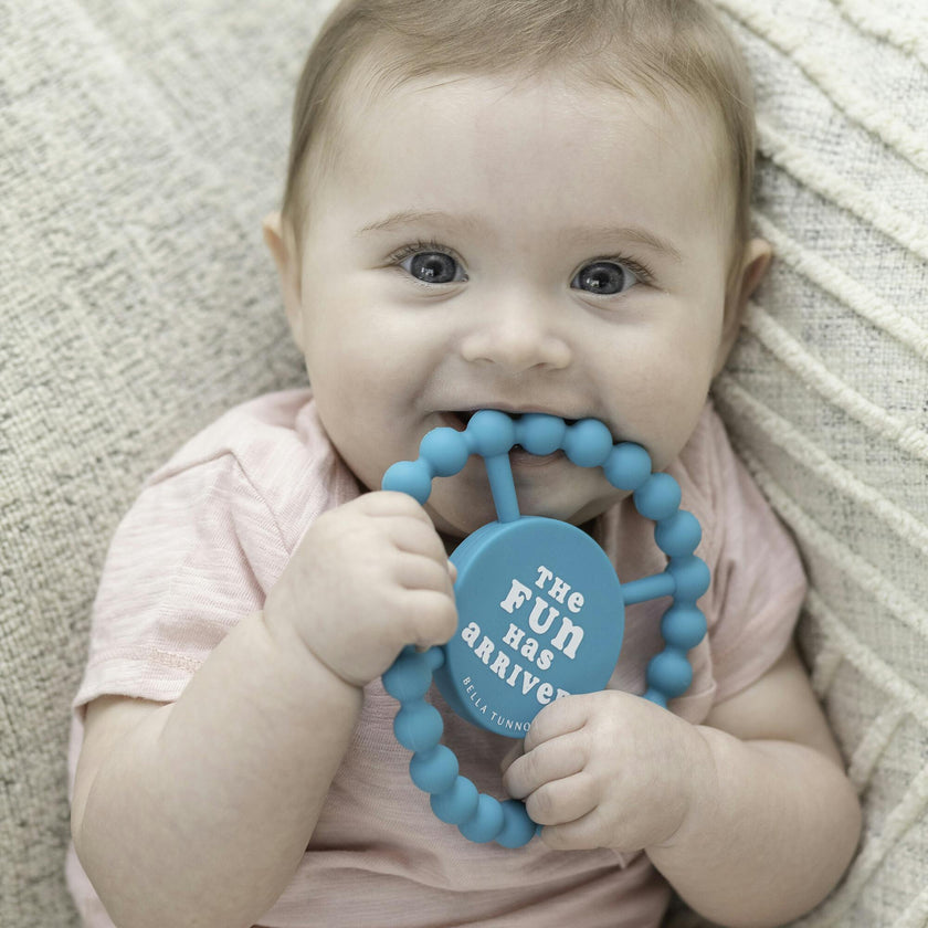 Fun Has Arrived Beaded Round Grip Silicon Teether