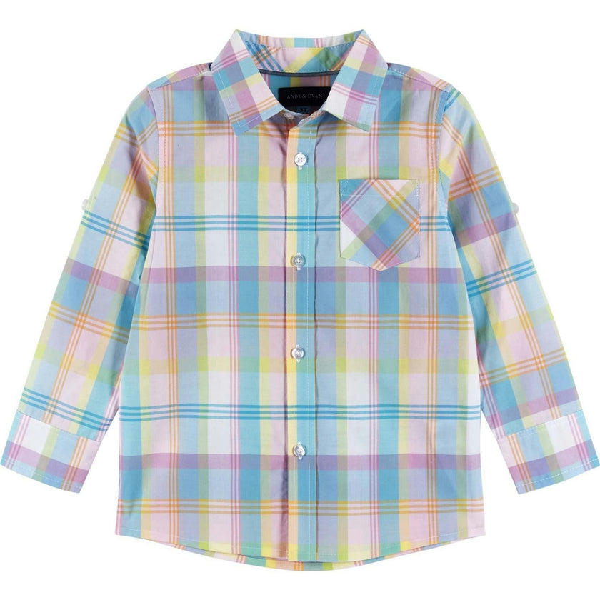 White Plaid Pastel Double-Sided Shirt