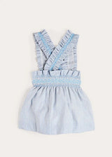 Alexander Stripe Smocked Skirt with Braces in Blue (18mths-6yrs)