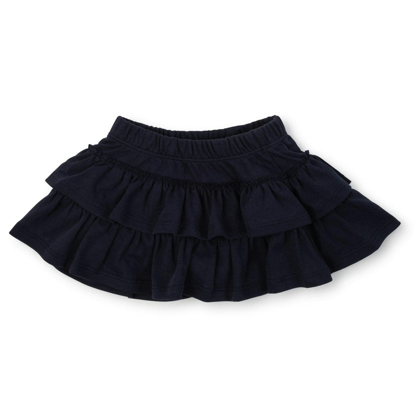Maggie Girls' Tiered Pima Cotton Skirt Navy