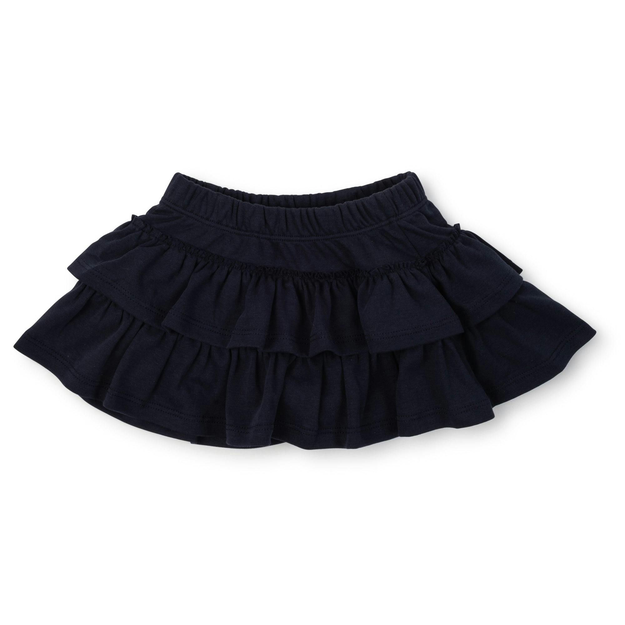 Maggie Girls' Tiered Pima Cotton Skirt Navy
