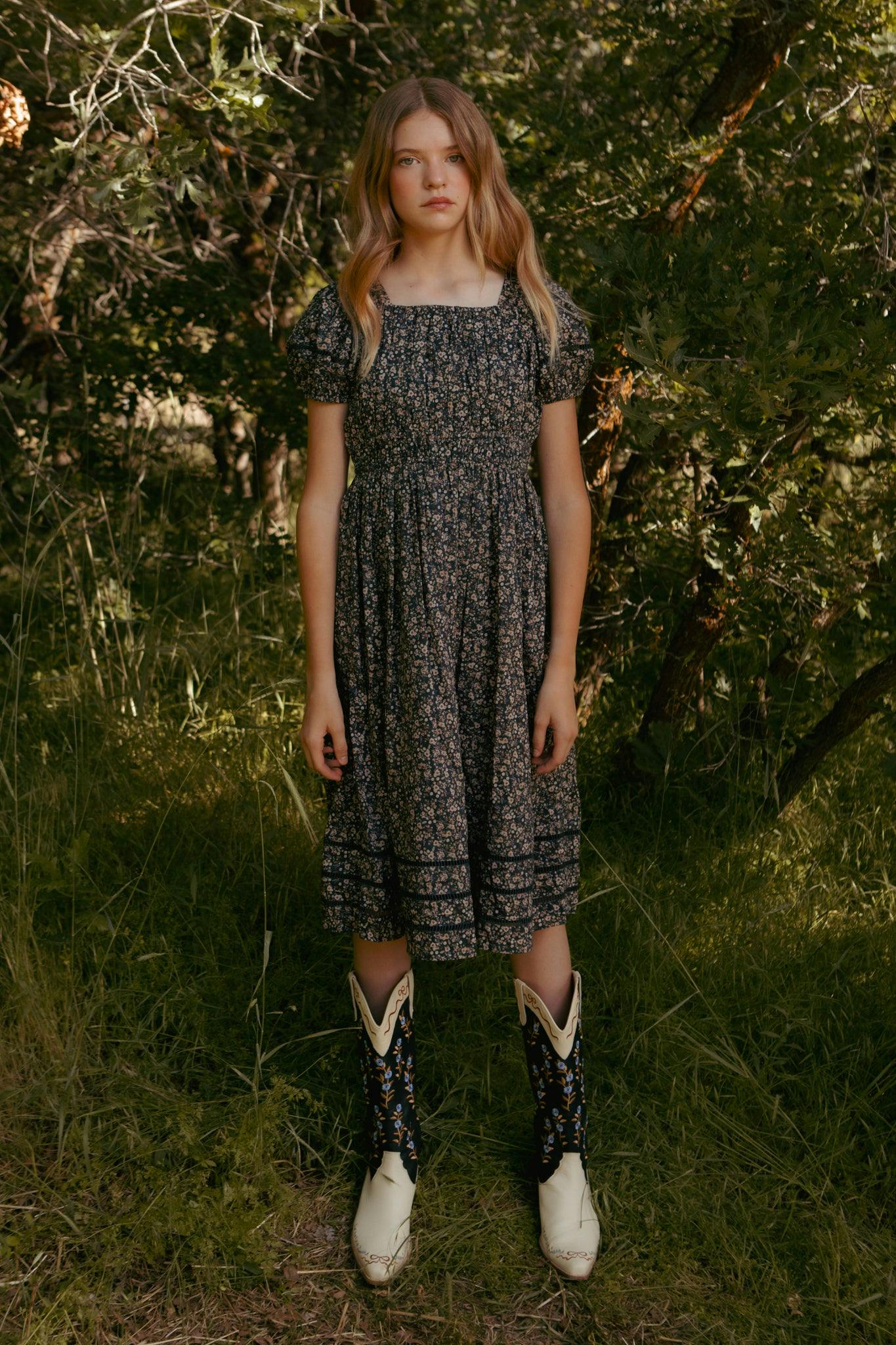 Mini Brooklyn Dress in Navy Dainty Floral