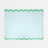 Scalloped Edge Blue Green Table Runner