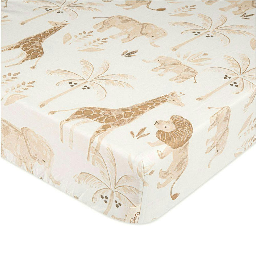 Kendi Safari Animal Cotton Fitted Crib Sheet