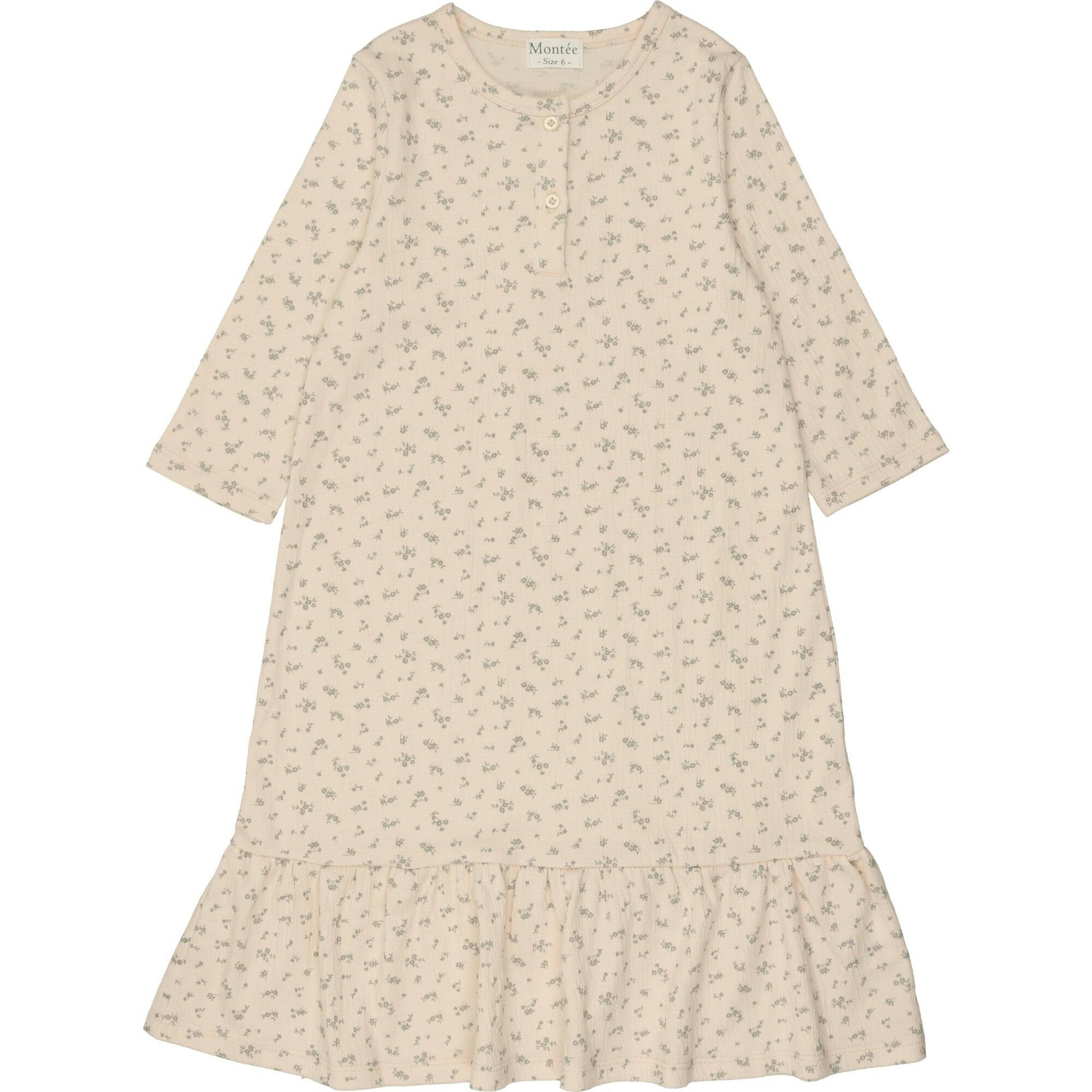 Printed Gauze 3-Quarter Sleeve Dress