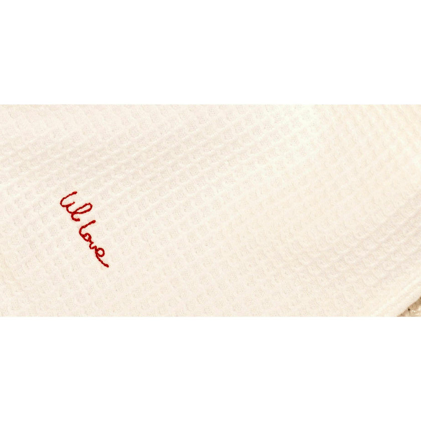 Lil Love Embroidered Waffle Blanket