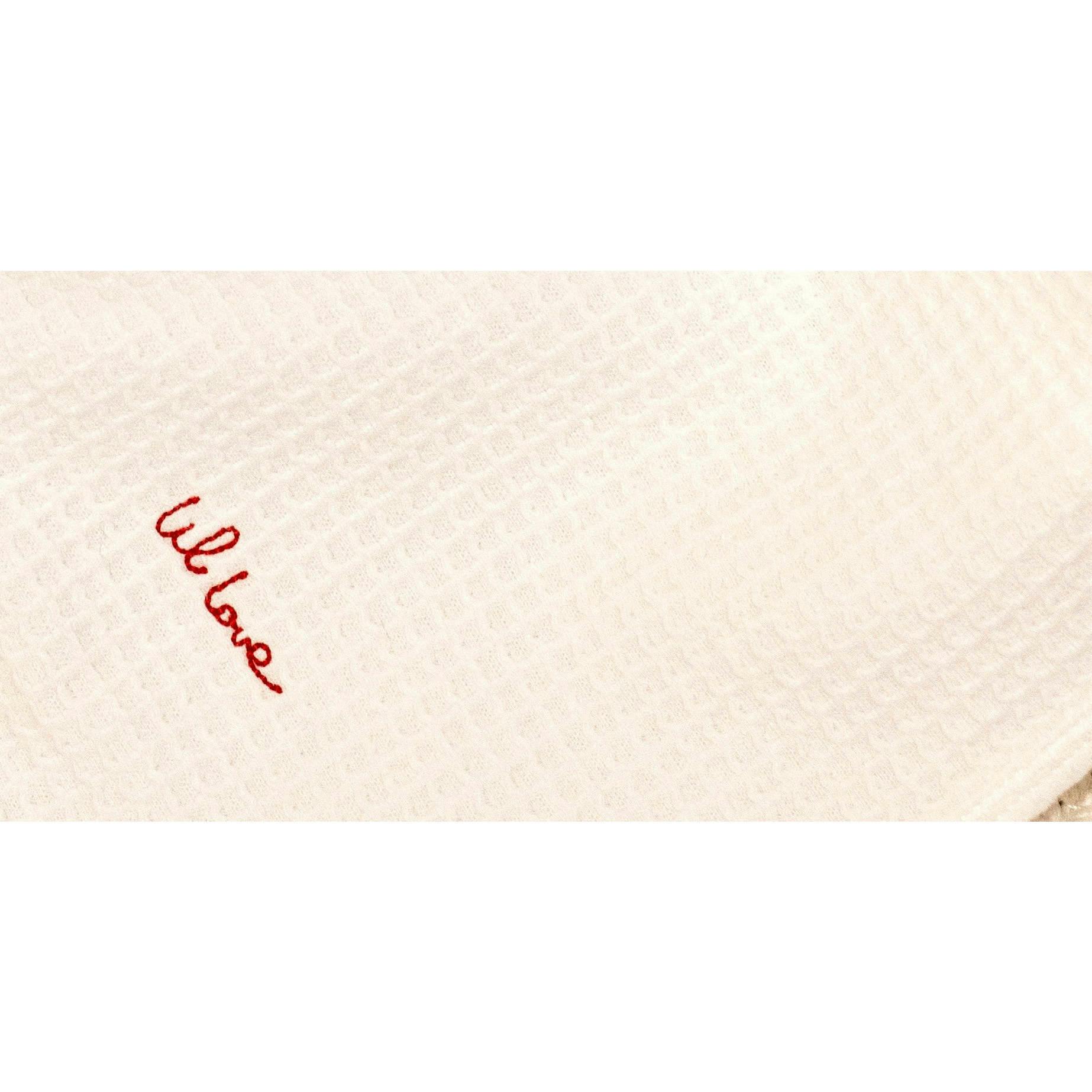 Lil Love Embroidered Waffle Blanket