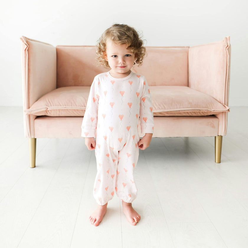 Pink Heart Balloon Romper