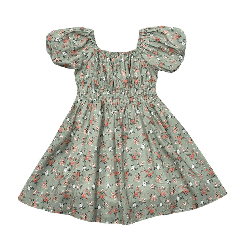 Peasant Bubble Sleeve Dress Isabella Paisley