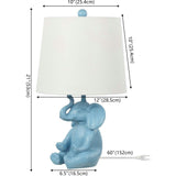 Kairi 21" Modern Shabby Chic Resin/Iron Happy Elephant LED Kids' Table Lamp with Phone Stand